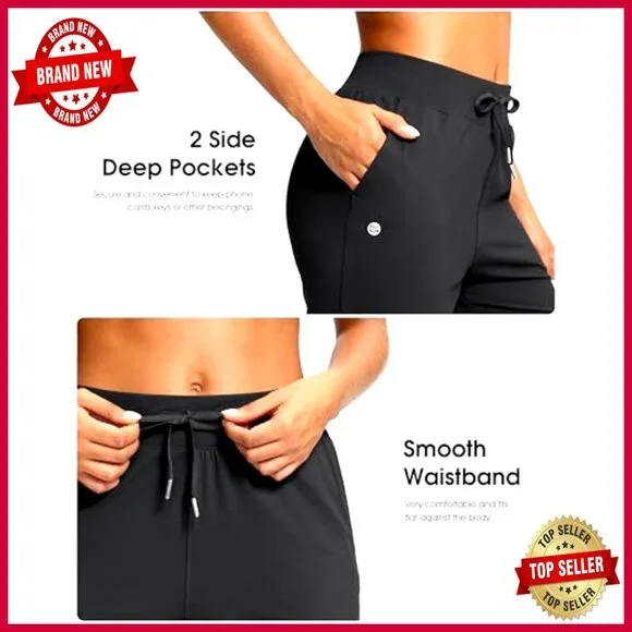 Petite Ankle Sweatpants 24/26 Inseam Stretchy 2 Pockets Golf Travel Casual - Picture 5 of 7